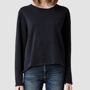 ALL SAINTS Isola Sweat Raw Hem Casual Top Size S